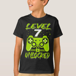 Niveau 7 Onvergrendelde videogame 7e verjaardag Ga T-shirt