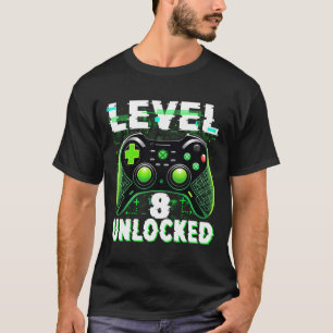 Niveau 8 Débloqué T-shirt Drôle de Joueur de Vidéo