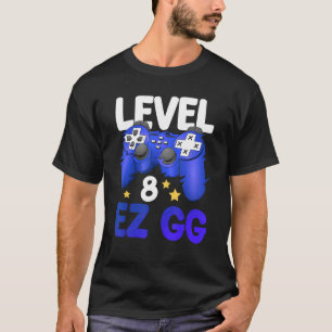Niveau 8 EZ GG 8e Gamer Jongen Tiener Controller B T-shirt