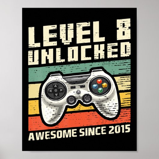 Niveau 8 Geweldige 2015-videogame 8th Birth Poster (Voorkant)