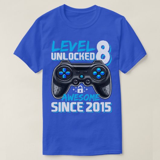 Niveau 8 Geweldige 2015-videogame 8th Birth T-shirt (Design voorkant)