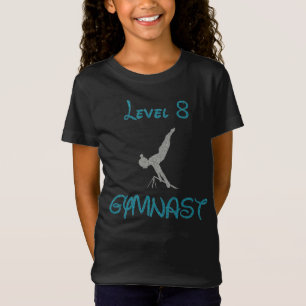 Niveau 8 Gymnast Fancy Font Glitter T-shirt