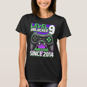 Niveau 9 Geweldige 2014-videogame 9de geboorte zon T-shirt