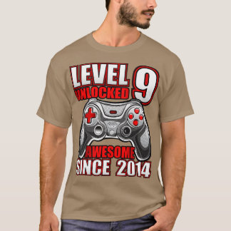 Niveau 9 Geweldige 2014-videogame 9de geboorte zon T-shirt