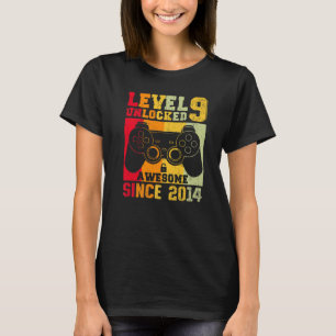 Niveau 9 Geweldige 2014-videogame 9de geboorte zon T-shirt