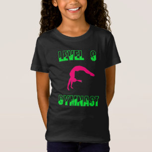 Niveau 9 Gymnast Neon Pink en Green T-Shirt