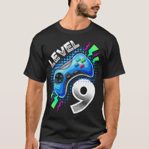 Niveau 9 videospelcontroller 9e verjaardag gamer G T-shirt