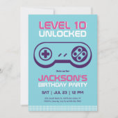 Niveau Bleu Joueur Déverrouillé Boy Invitation Ann (Devant)