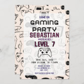 Niveau du jeu vidéo jusqu'à Gamer Invitation d'ann (Devant / Derrière)