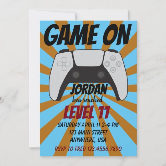 Niveau du jeu vidéo jusqu'à Gamer Invitation d'ann (Devant)