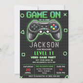 Niveau du jeu vidéo sur Gamer Invitation d'anniver (Devant)