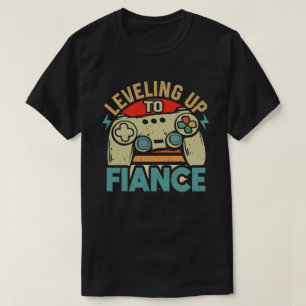 Niveau Omhoog Naar Verloofde Gamer Nieuw Verloofd T-shirt