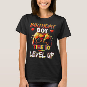 Niveau Omhoog Verjaardag Jongen Videospel T-shirt