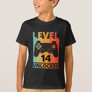Niveau op Custom Funny Gamer kinder Teen Birthday  T-shirt