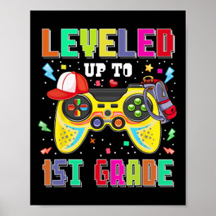 Niveau tot 1e klas gamer eerste dag jongens terug poster