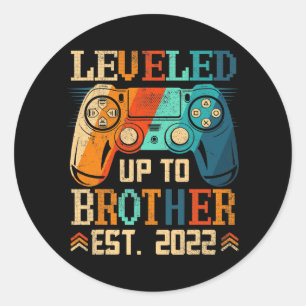 Niveau tot Broer EST 2022  videospel Ronde Sticker