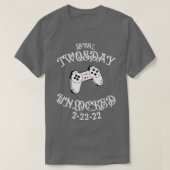 Niveau tweemaal daags onvergrendelde gamer1 t-shirt (Design voorkant)