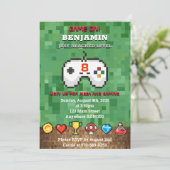 Niveau Up Arcade Jeu Anniversaire Fête Invitation (Debout devant)