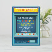 Niveau Up Arcade Jeu Anniversaire Fête Invitation (Debout devant)