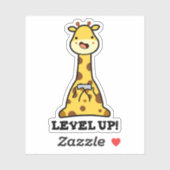 Niveau Up Funny Giraffe Pun Sticker (Vel)