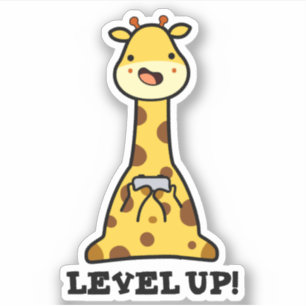 Niveau Up Funny Giraffe Pun Sticker