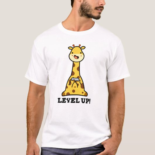 Niveau Up Funny Giraffe Pun T-shirt (Voorkant)