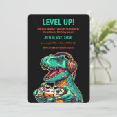 Niveau Up T-Rex Boy's Birthday Party Invitation (Debout devant)