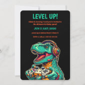 Niveau Up T-Rex Boy's Birthday Party Invitation (Devant)