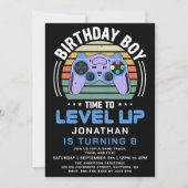 Niveau Up Video Jeu Anniversaire Fête Invitation (Devant)