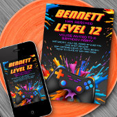 Niveau Up Video Jeu Anniversaire Invitation