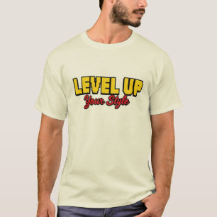 Niveau up Your Style T-Shirt - Pixel Gamer Papa Ca