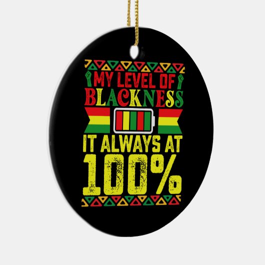 Niveau van zwartheid Juneteenth Black Geschiedenis Keramisch Ornament (Rechts)