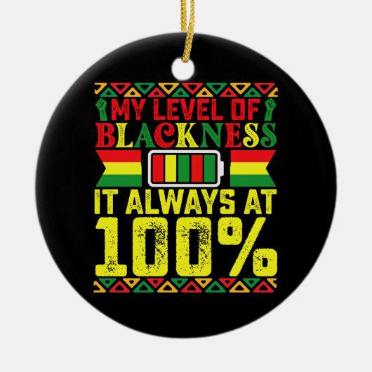 Niveau van zwartheid Juneteenth Black Geschiedenis Keramisch Ornament (Voorkant)