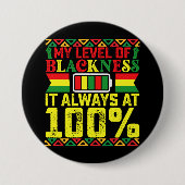 Niveau van zwartheid Juneteenth Black Geschiedenis Ronde Button 7,6 Cm (Voorkant)