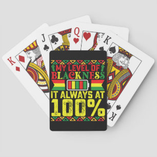 Niveau van Zwartheid Juneteenth Zwarte Geschiedeni Pokerkaarten