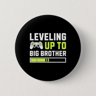 Niveau Verhogen Naar Grote Broer - Grappige Gamer  Ronde Button 5,7 Cm