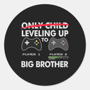 Nivelleren naar Big Brother Shirt - Videogame spel Ronde Sticker