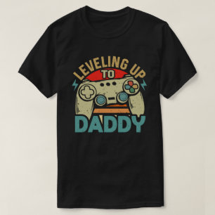 Nivelleren tot papa gamer gaming gepromoot naar pa t-shirt