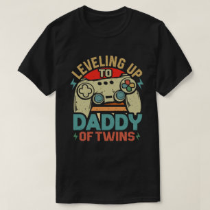 Nivelleren tot papa van tweelingen gaming gamer pa t-shirt