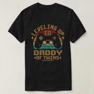 Nivelleren tot papa van tweelingen gaming gamer pa t-shirt