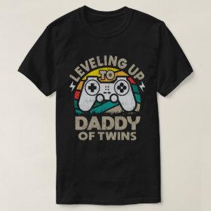 Nivelleren tot papa van tweelingen gaming gamer pa t-shirt