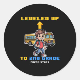 Nivellering omhoog 2e klas terug naar school Grapp Ronde Sticker