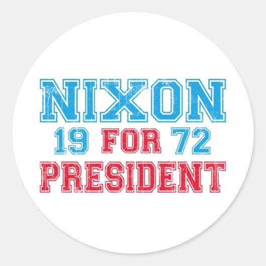 Nixon 1972 verkiezing ronde sticker (Voorkant)
