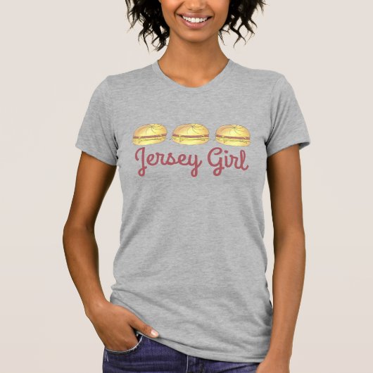 NJ Jersey Girl Pork Roll Breakfast Egg Sandwich T-shirt (Voorkant)