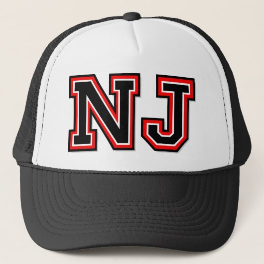 'NJ'-monogram Trucker Pet (Voorkant)