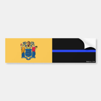 NJ & Politie Dunne Blauwe Lijn Vlag Bumpersticker