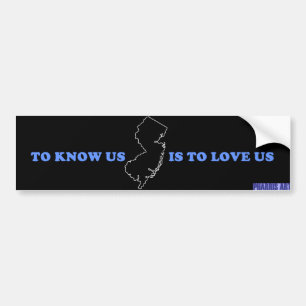 NJ weet dat we van ons zwarte Bumpersticker houden