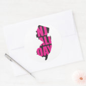 njalldaypinkblack ronde sticker (Envelop)