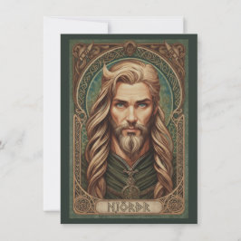 Njordr Norse God Art Flat Thank You Card Bedankkaart