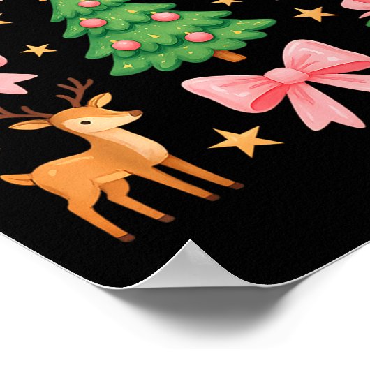 Nk Coquette Bow Christmas Tree Santa Gingerbread X Poster (Hoek)